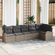 Set Divano da Giardino con cuscino 6 pcs Grigio polyrattan 3354728