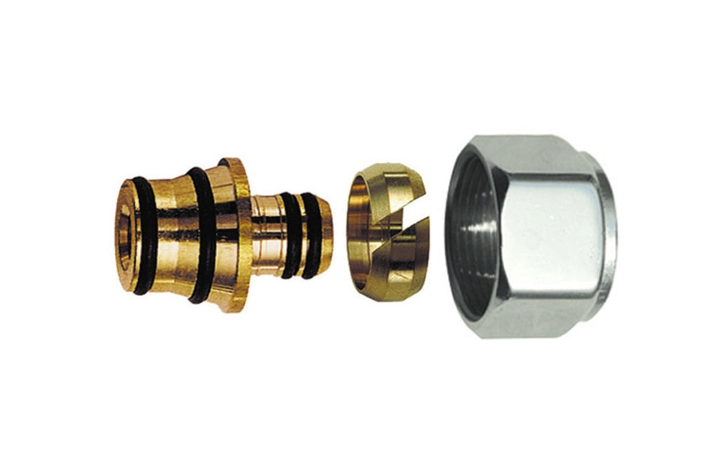 ADATTATORE PER TUBO MULTISTRATO CROMO-LUCIDO- Diam. 16 x 2- S.F.- pezzi 1