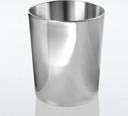 Contenitore per rifiuti, bidone rotondo per la raccolta dei rifiuti in bagno, ufficio e cucina con spazio sufficiente per il contenimento dei rifiuti, cestino pratico in acciaio inox lucido, colore argento.