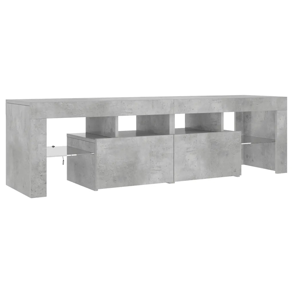 Mobile Porta TV con Luci LED Grigio Cemento 140x36,5x40 cm 804368