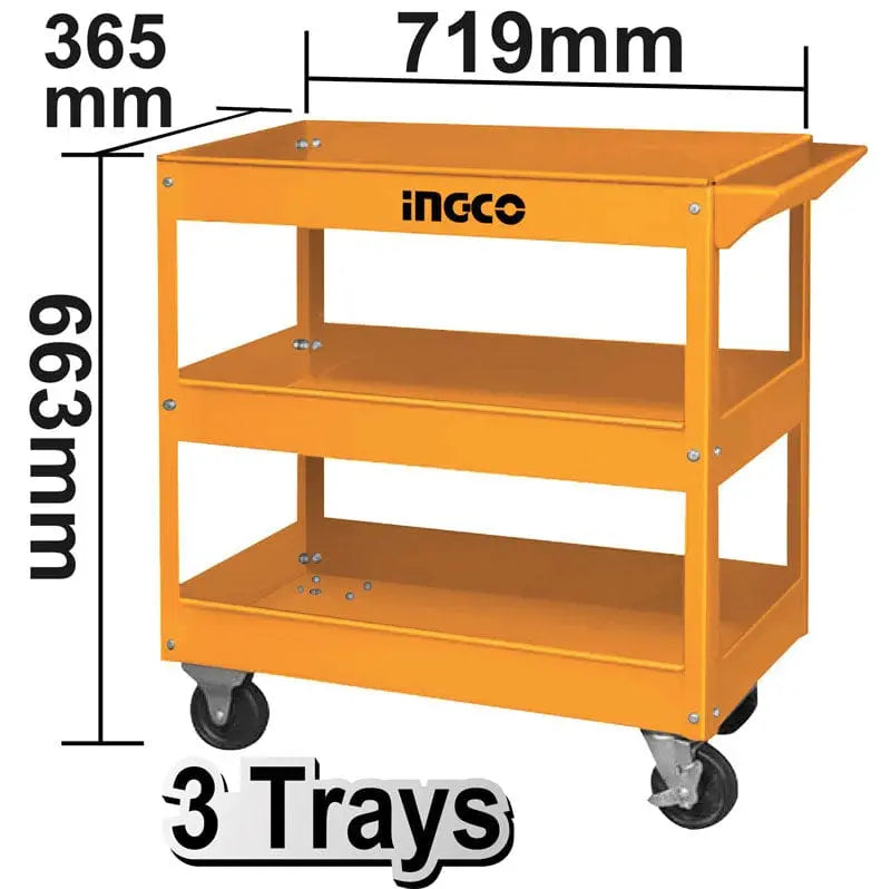 Carrello portattrezzi 3 piani vuoto ingco