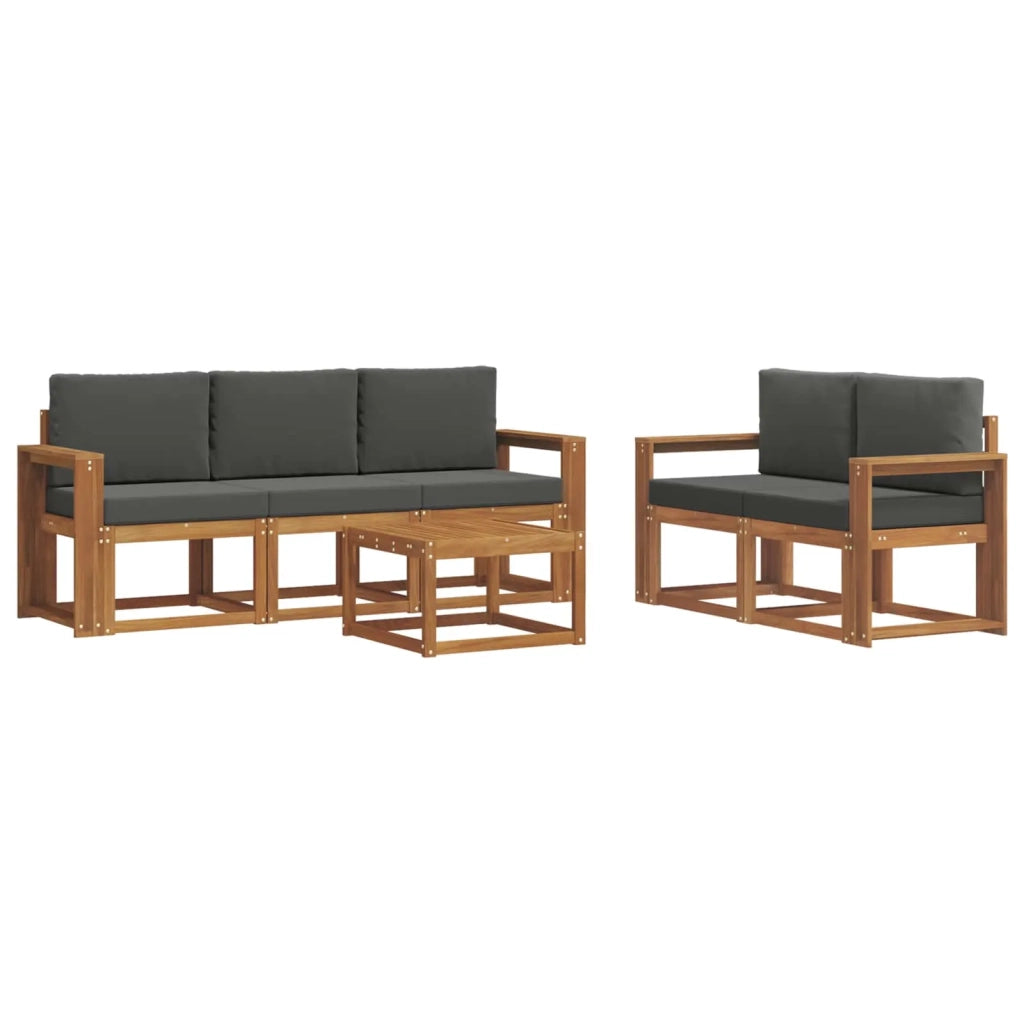 Set di divani da esterno con cuscino 6 pcs Naturale e Antracite 3366015