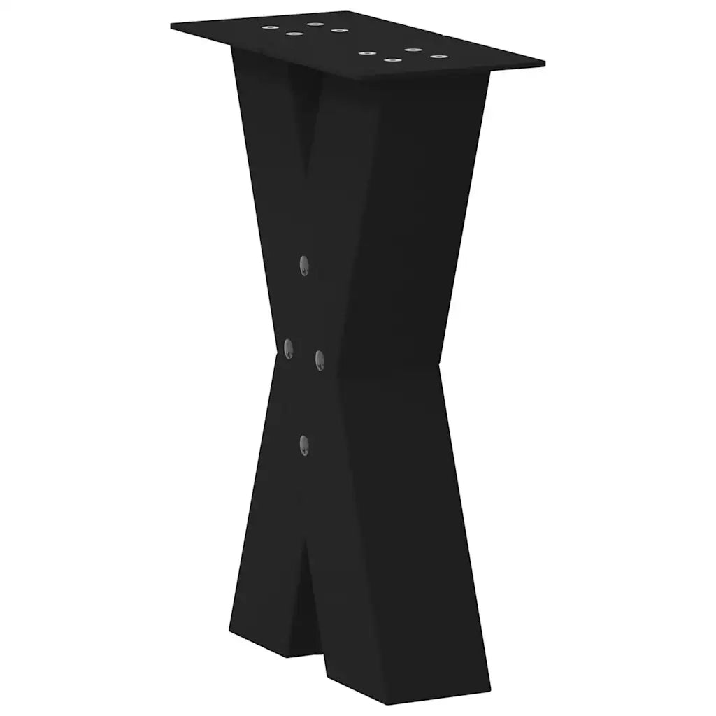 Gambe per Tavolino da CaffÃ¨ a Forma di X 2 pz Nere 28x(42-43) cm Acciaio