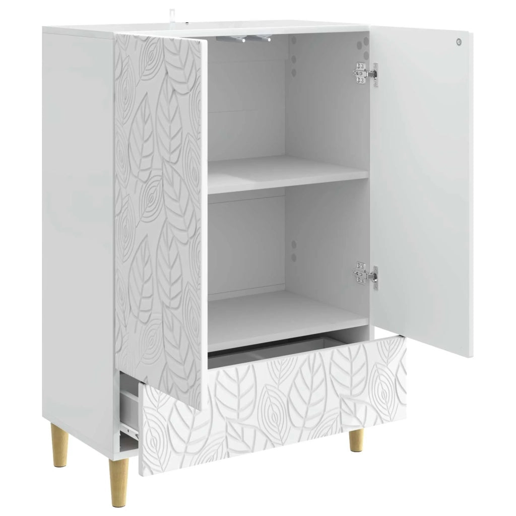 Credenza Bianco Lucido 66 x 34,5 x 95 cm Legno ingegnerizzato