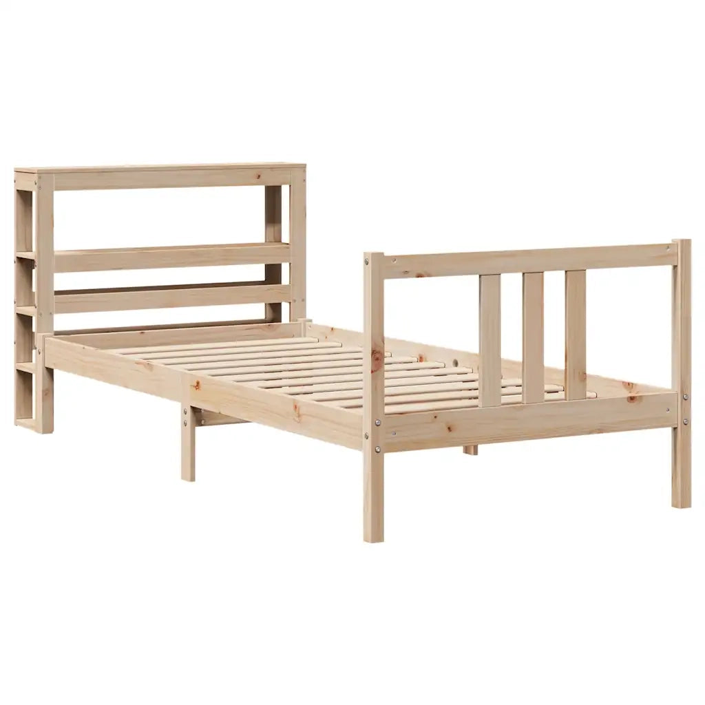 Giroletto con Testiera 75x190 cm in Legno Massello di Pino 3305953