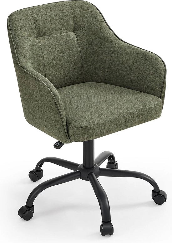 Sedia da traslazione - Sedia con accentuazione verde - Sedia pieghevole - Struttura in acciaio - Rivestimento in schiuma - Misto cotone-lino - 69 cm x 65 cm x 93 cm - Comodità di seduta confortevole - Mobilità agevole - Progettazione elegante