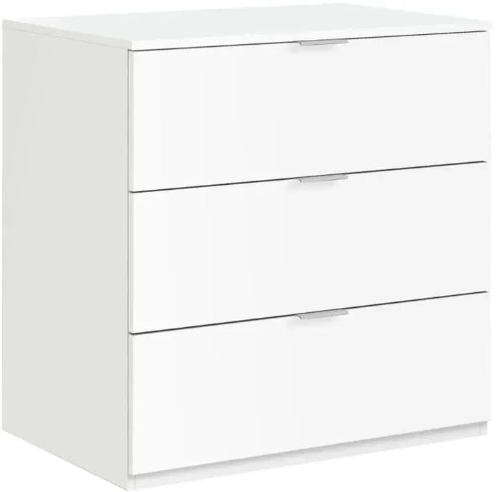 Cassettiera 3 cassetti, colore bianco 77x38x80h