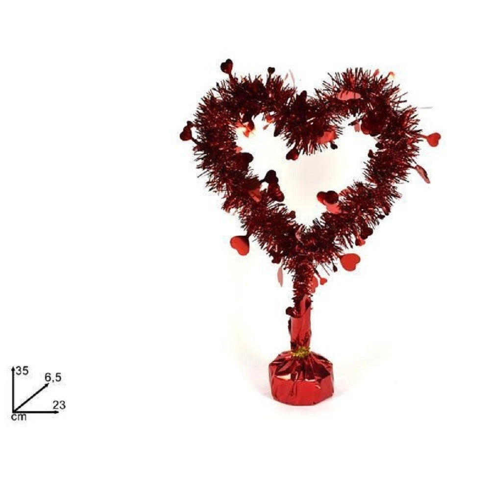 Trade Shop - Ghirlanda A Forma Di Cuore Rosso Cuoricini Con Base Decorazione San Valentino -