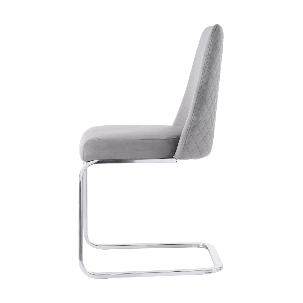 SEDIA da pranzo in velluto grigio e argento, Set da 6 pezzi
