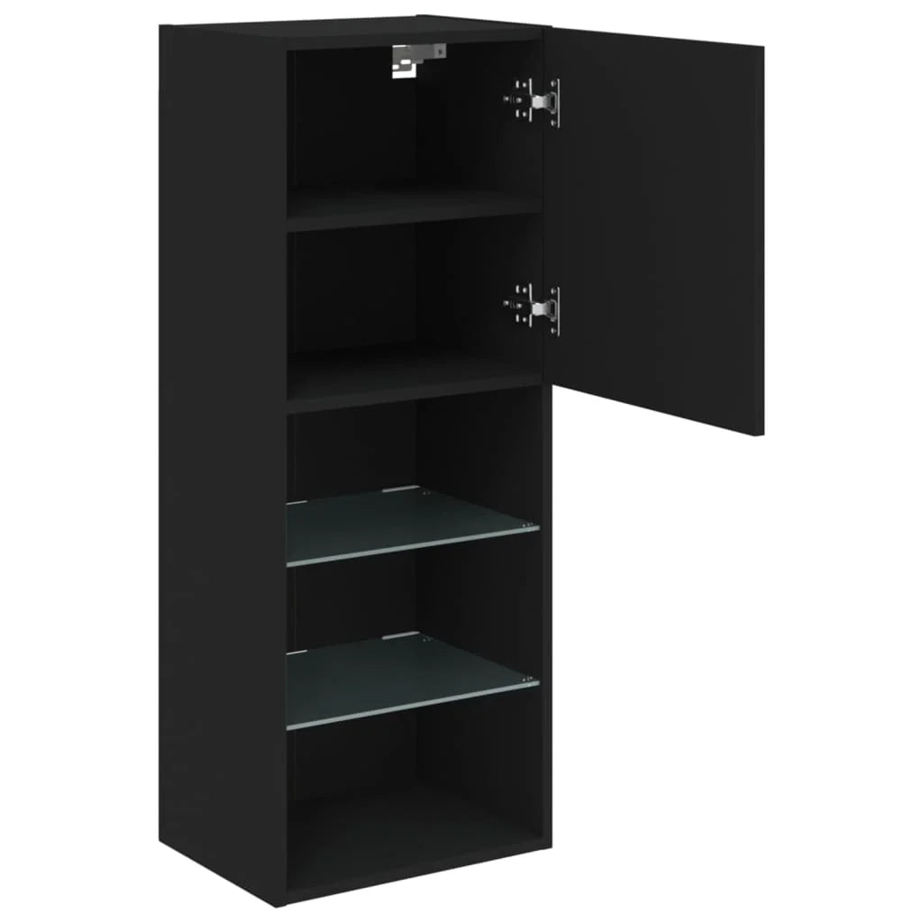 Mobile TV multimediale scaffale TV credenza mobile TV per sala da pranzo soggiorno camera da letto con luci LED 40,5 x 30 x 102 cm nero 02_0026598