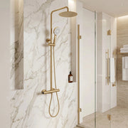 Set Doccia Da Incasso Con Termostatato Drop Brush Gold
