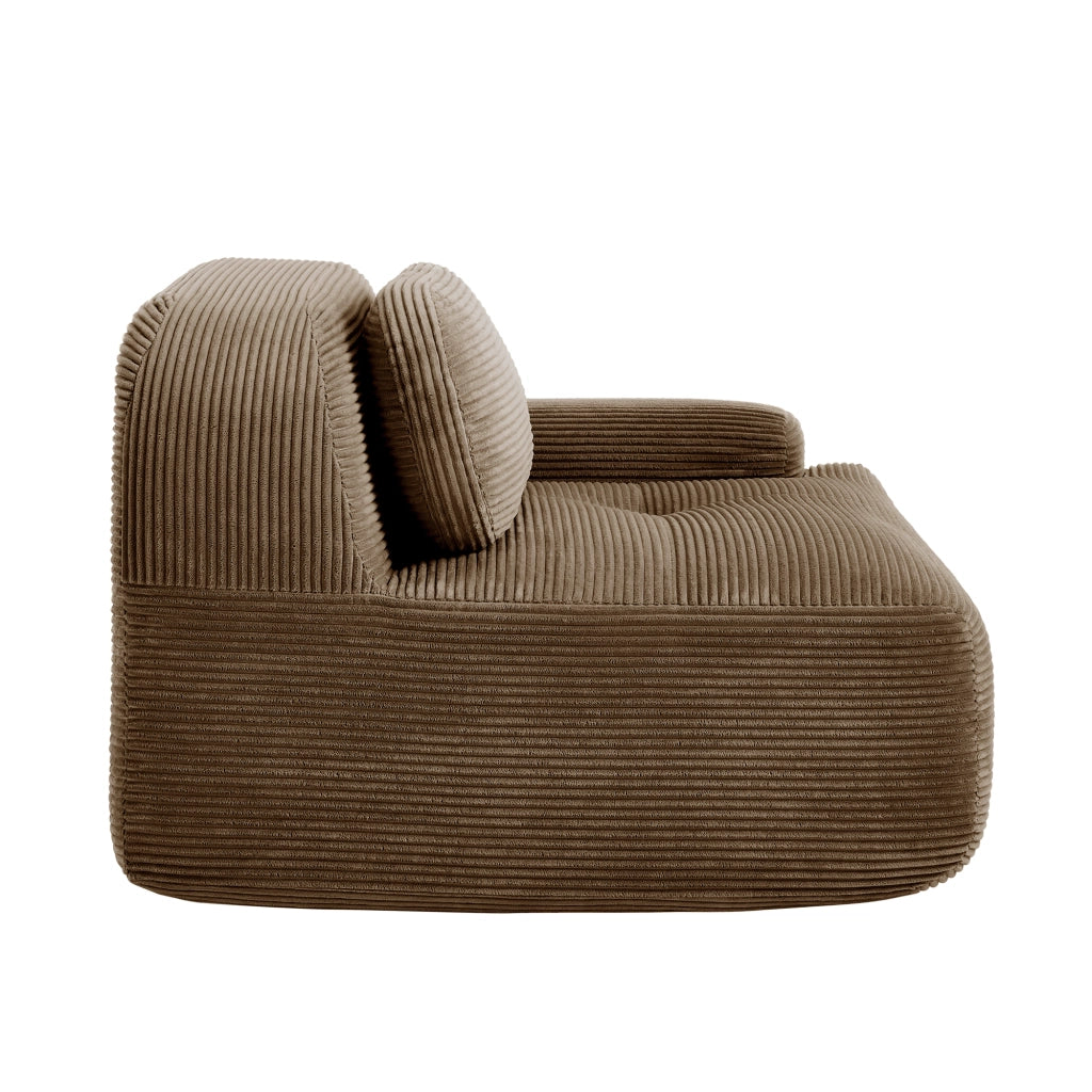 Divano angolare Hamlet RSF - Zephmum- Tessuto Cord marrone con cuscini