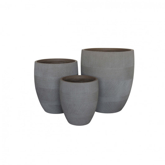 Set di 3 vasi  Papavero in Fibra sintetica Taupe