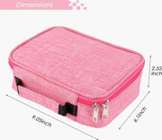 Cassa per Matite, 72 Fessure Grande Capacità Cassa per Matite Pouch per Matite Organizzatore per Stazione di Lavoro con Comparto Interno con Cinturino per Accessori Piccoli (Rosso)