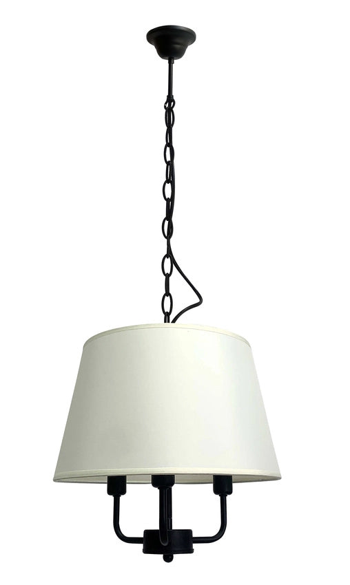 Lampadario Candellux Pasteri nero/ecru 3xE14 Ø32 110cm