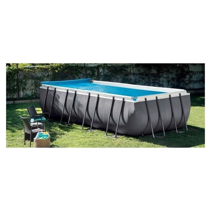 Rullo Per Copertura Solare per Piscine 274-488 cm Alluminio e PVC Grigio Intex