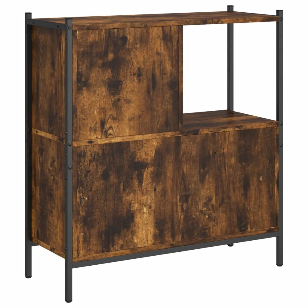 Libreria-Scaffale per Libri-Mobile di Stoccaggio Rovere Fumo 72x28x77,5 cm in Legno Multistrato