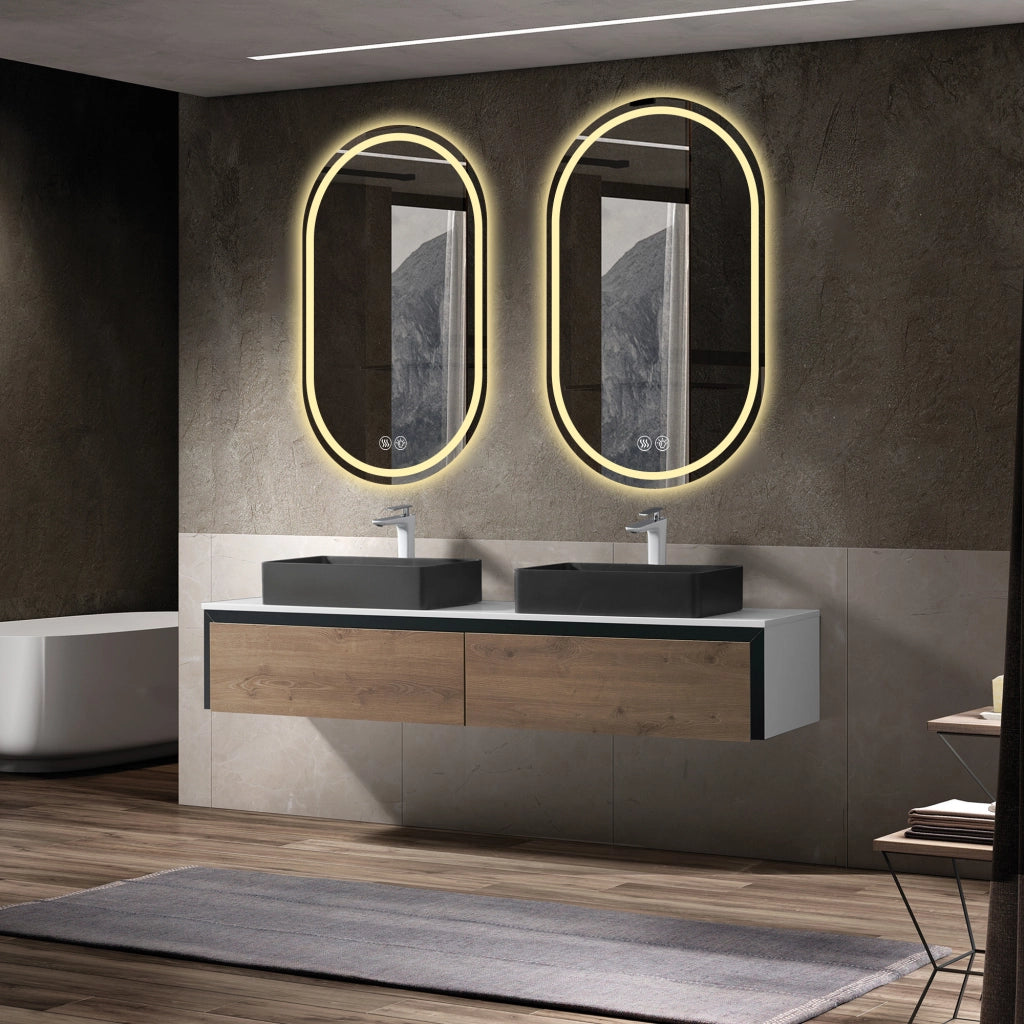SPECCHIO BAGNO LED 60x90 cm Argento Anticondensa Touch
