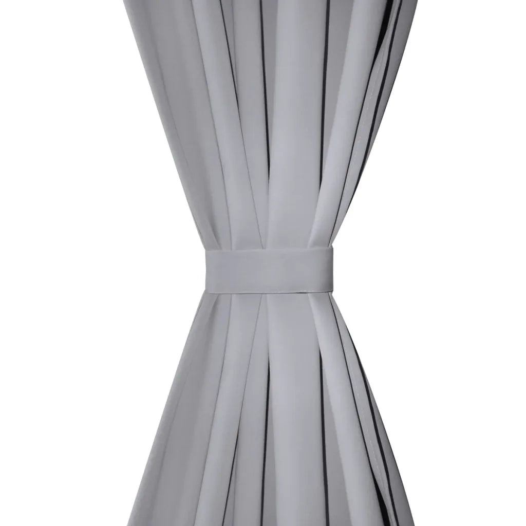2 Pz Tende Oscuranti con Occhielli in Metallo 135x175 cm Grigie 132202
