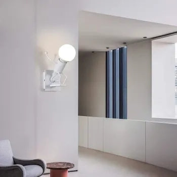 Applique a Parete Attacco E27 Lampada da Parete Omino su Scala IP20 Salone e B&B
