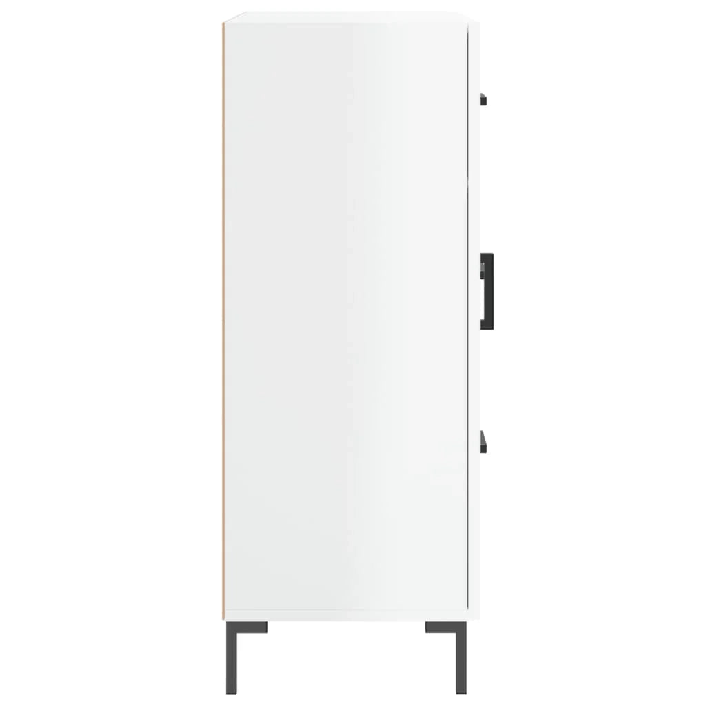 Buffet credenza cassettiera mobiletto mobile contenitore organizer per cucina soggiorno finitura lucida 69,5 x 34 x 90 cm legno ingegnerizzato bianco 02_0030742