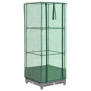 Aiuola rialzata/fioriera con copertura effetto rattan 40 x 40 x 123 cm grigio chiaro 02_0038767