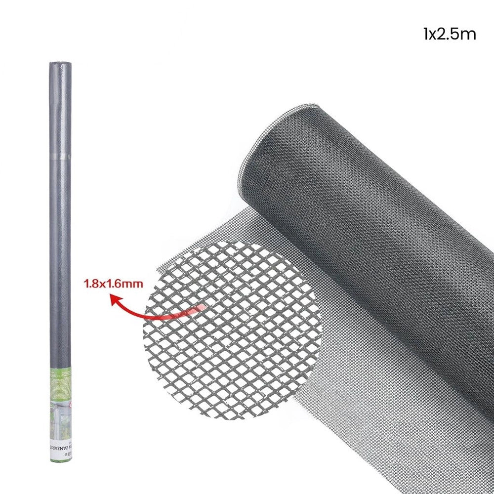 Trade Shop - Zanzariera A Rete Rotolo Da 1 X 2.5 Mt Con Maglia Fine Da 1.8x1.6mm Resistente 622159 -