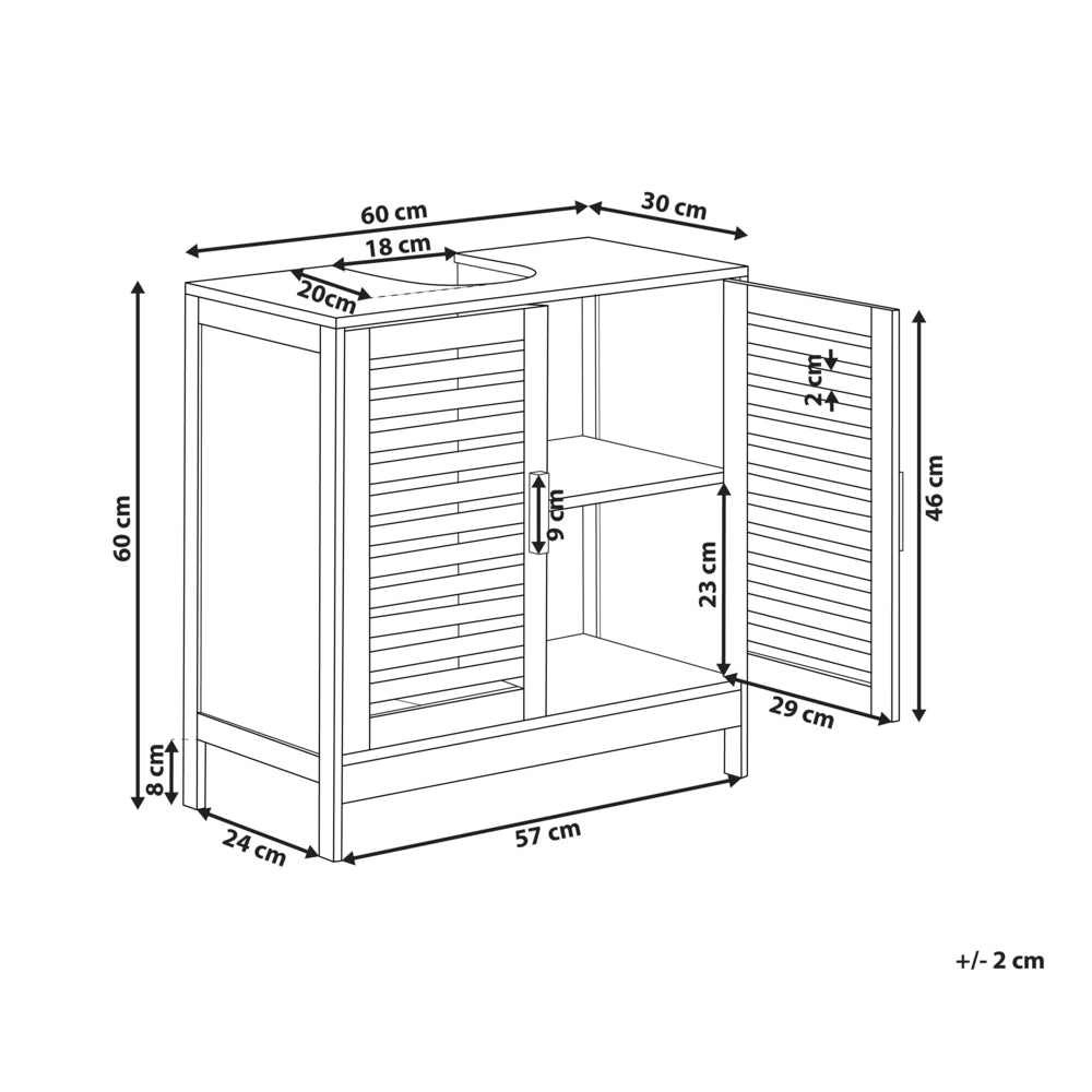 Armadietto per lavabo in bambù chiaro per la conservazione del bagno Minimalista