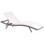 Lettino da giardino reclinabile con struttura in metallo Beige chiaro stile moderno