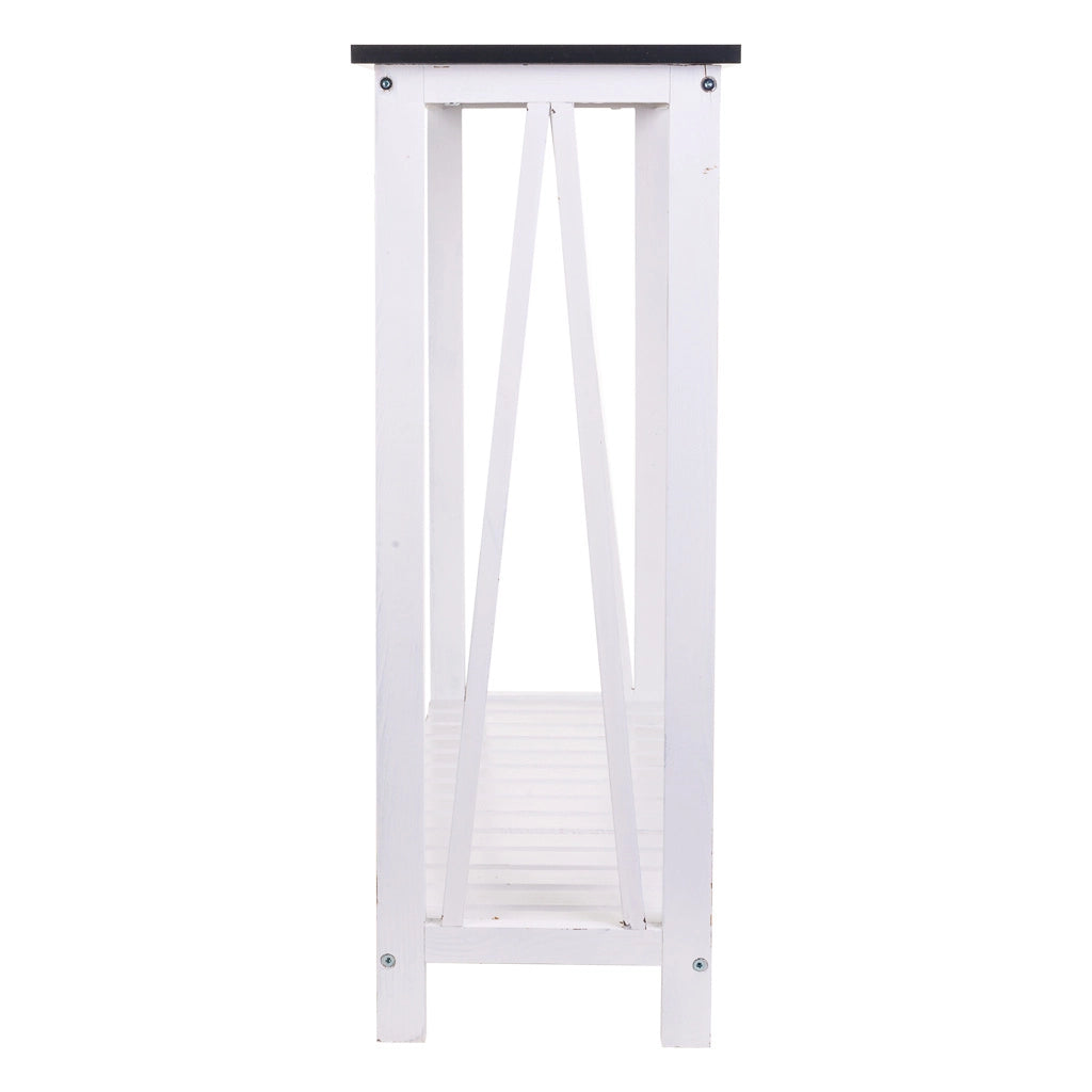 Mobile da ingresso in legno bianco 80x30x80h