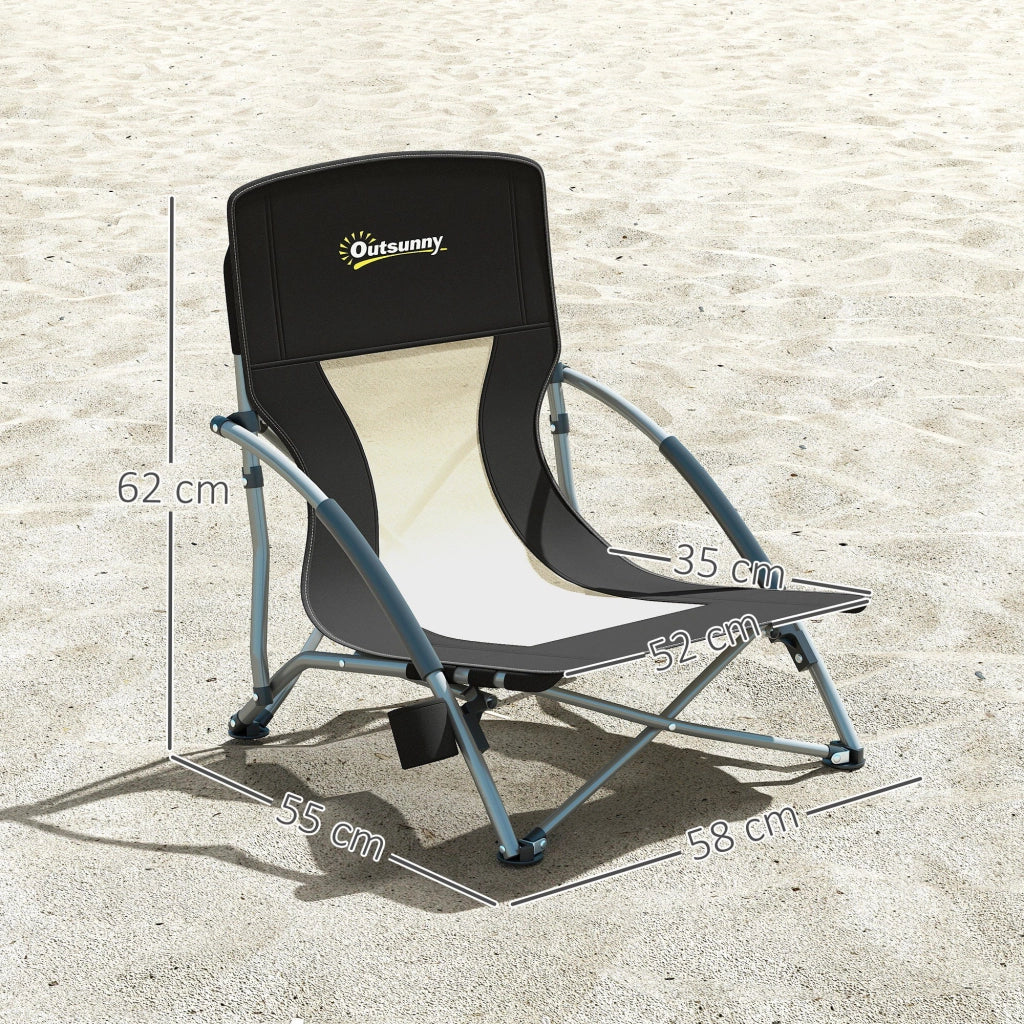 Sedia pieghevole da esterno con trasportino ¨C zephmum ¨C nero 58x55x62 cm