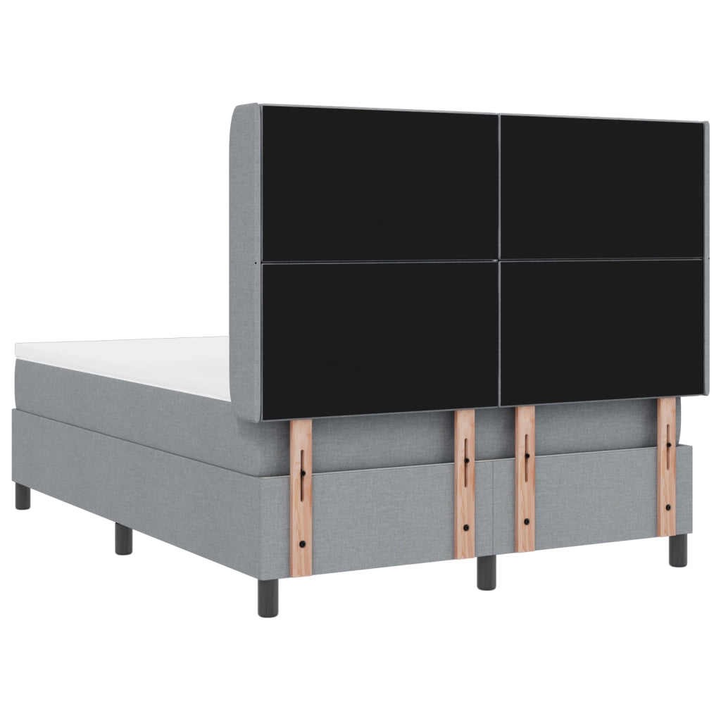 Rete a doghe  con materasso e luce LED grigio chiaro 160x200 cm in tessuto