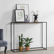 Tavolo a Consolle in Metallo 92x115x32 cm Tavolo da Appoggio - Nero [en.casa]