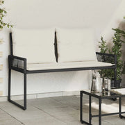 Panchina da esterno 4 pcs Nero e Bianco Crema polyrattan 42025160