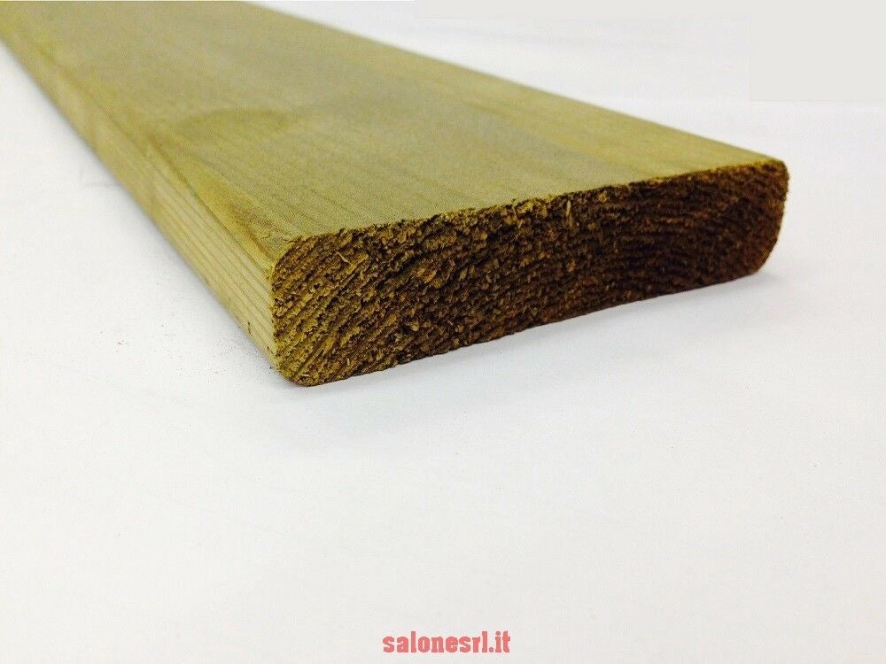 Tavole in massello di pino legno IMPREGNATE sez. cm.3,8x11,6 lungh. cm. 300 Pezzi:10