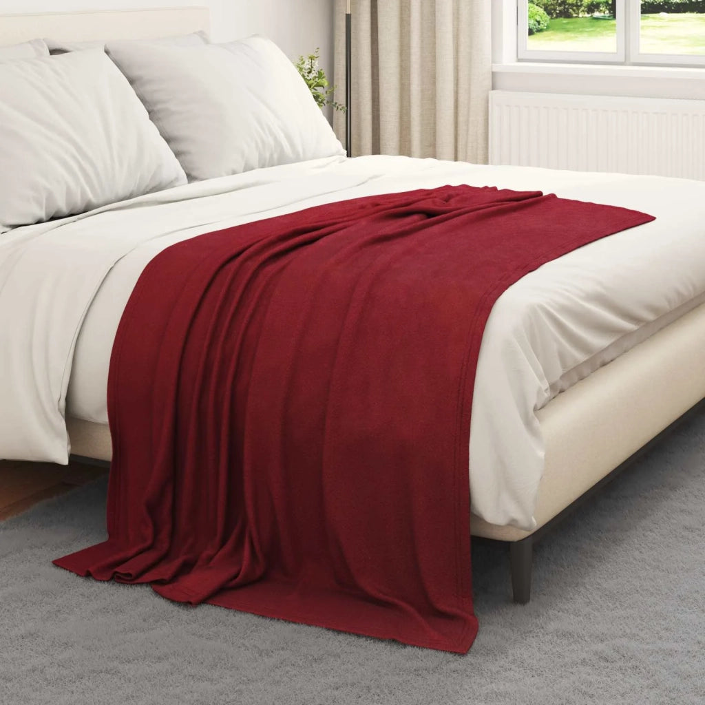 Coperte da Pile 6 pcs Rosso Bordeaux 170 x 130 cm Panno