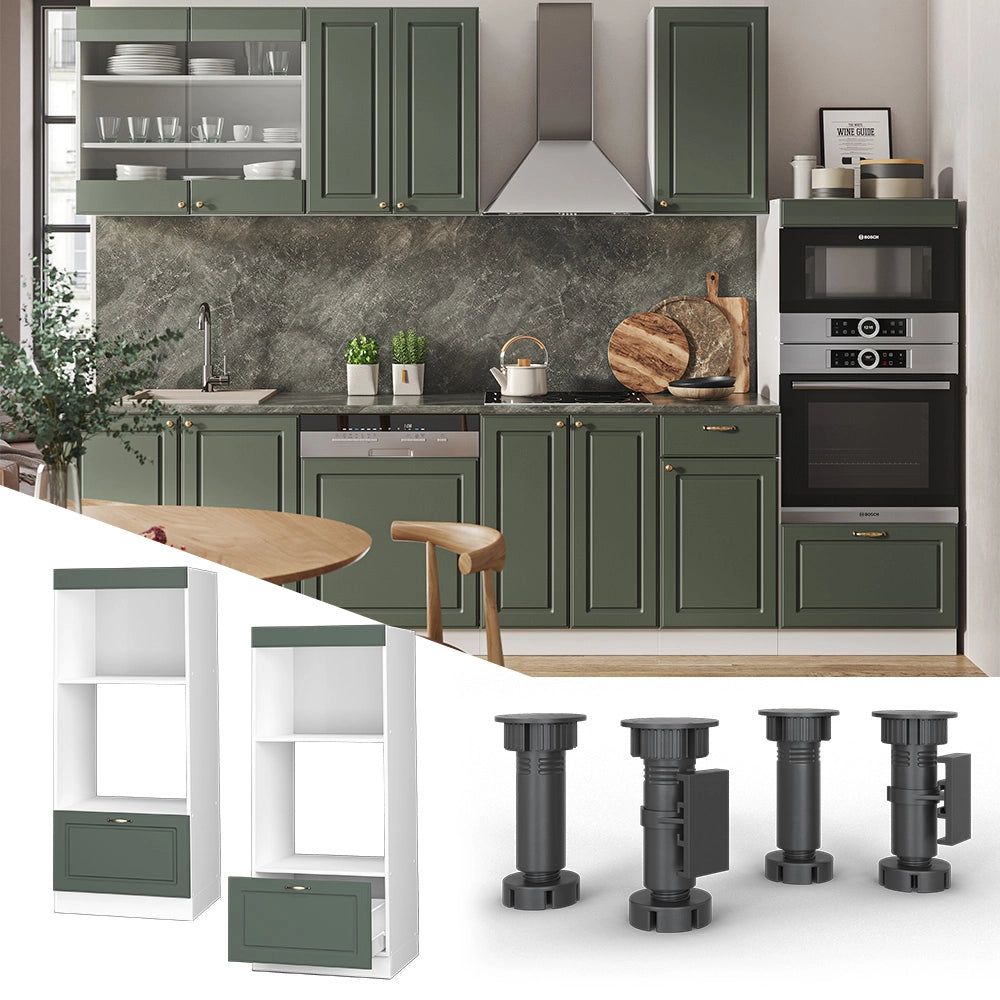 Vicco Set mobili bagno Verde-oro Country House 60 cm aperto