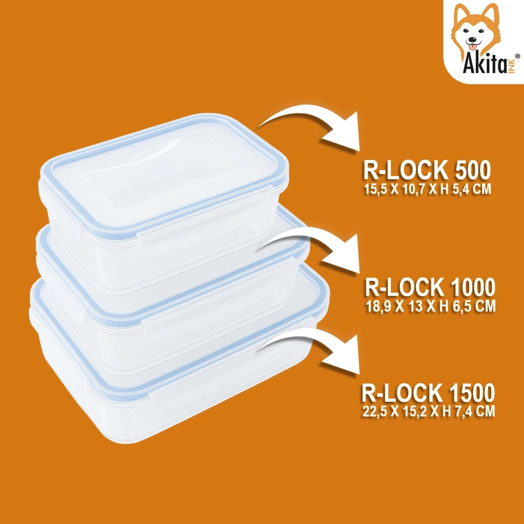 Kit Contenitori Ermetici Superlock 3 Pezzi Trasparenti AkitaInk
