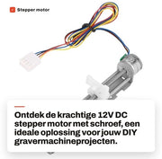 Stappenmotor 12V DC - Lineare Schroef - 2 Fasi - 800 mA - 18° Staphoek - Temperatura 0~+55°C - Lineare Motor