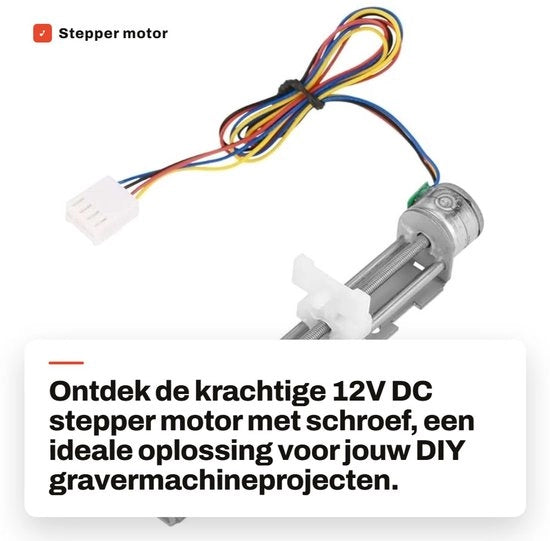 Stappenmotor 12V DC - Lineare Schroef - 2 Fasi - 800 mA - 18° Staphoek - Temperatura 0~+55°C - Lineare Motor
