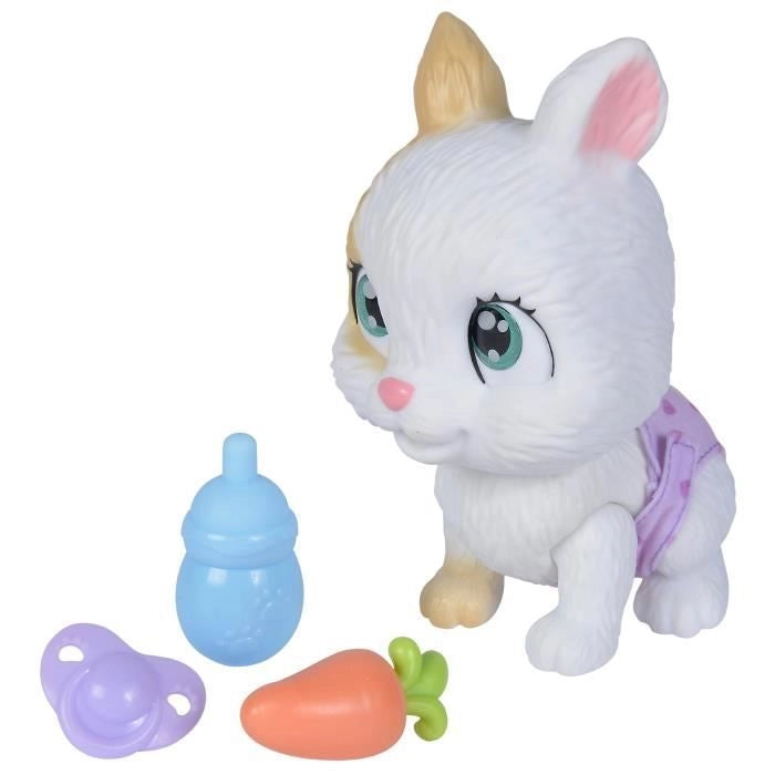 Smoby - Coccola Petz - Coniglio da adottare - 4 accessori - Articolata - Legno e pipì - Certificato di adozione - Da 3 anni in su