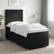 Letto box spring con materasso Nero 80 x 200 cm Tessuto 3454272
