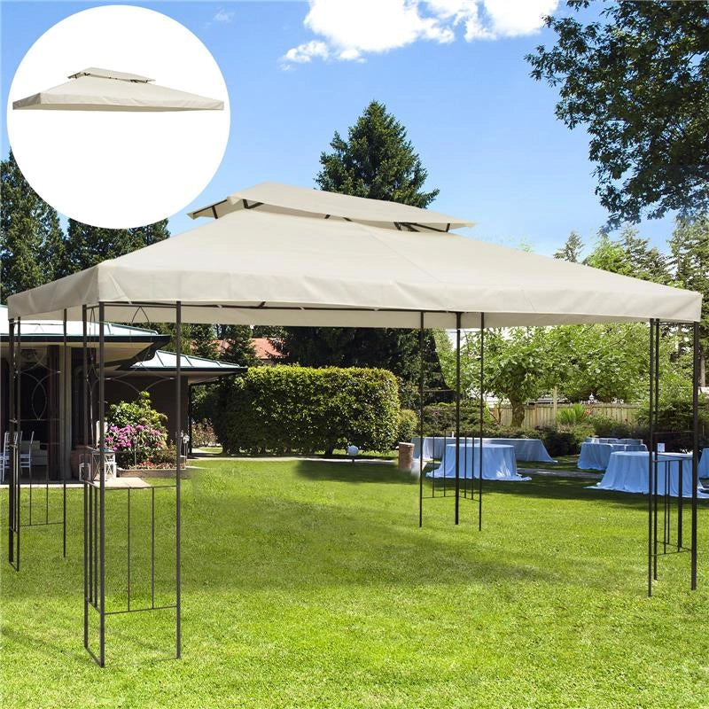 TETTO DI RICAMBIO IMPERMEABILE PER GAZEBO DA GIARDINO DOPPIO TETTO 3X4M