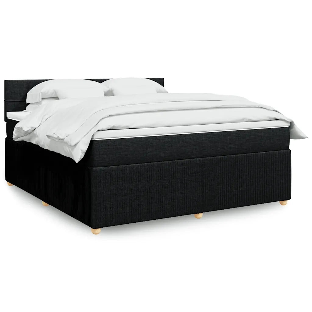 Giroletto a Molle con Materasso Nero 180x200 cm in Tessuto