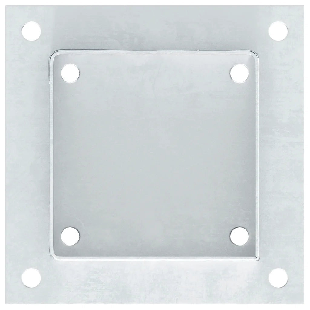 Basi per Pali Quadrate 12 pz Argento 121x121 mm Acciaio Zincato 42000015