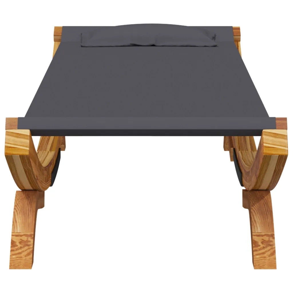 Lettino Prendisole 100x188,5x44 cm in Legno Curvato Antracite 313948
