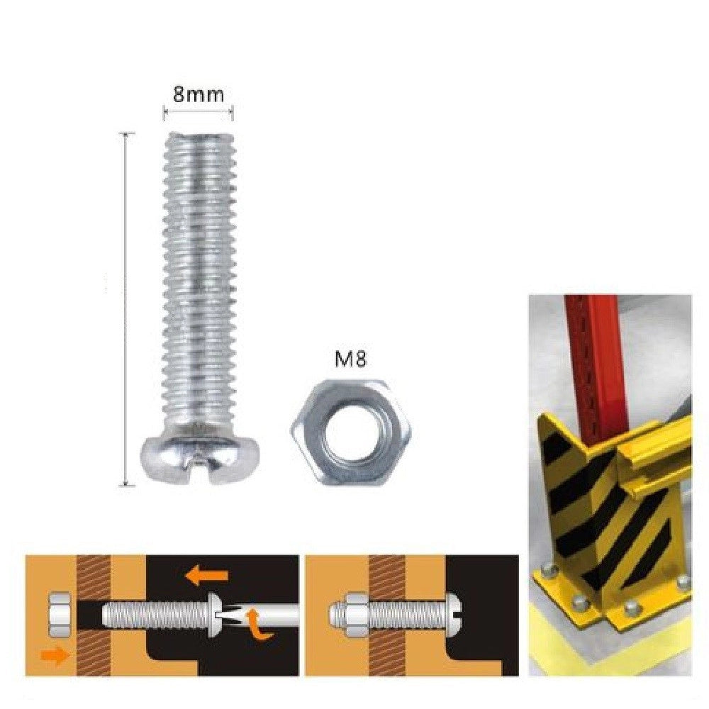 Trade Shop - Set 5 Pz Viti Vite Testa A Croce Tonda 8x16 Mm Con Dadi Dado Esagonale M8 90982 -