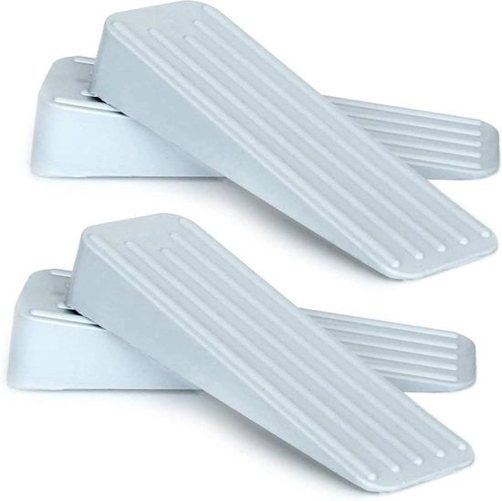 Set di fermagli di sicurezza per porte in gomma antiscivolo da 4 pezzi, colore grigio, duraturo, per superfici interne ed esterne.
