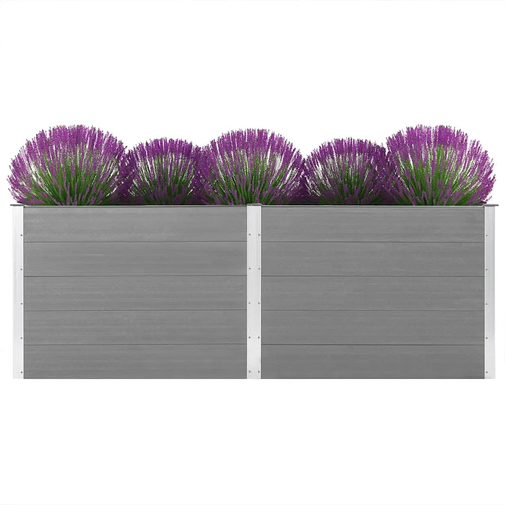 Letto Rialzato da Giardino 250x100x91 cm in WPC Grigio