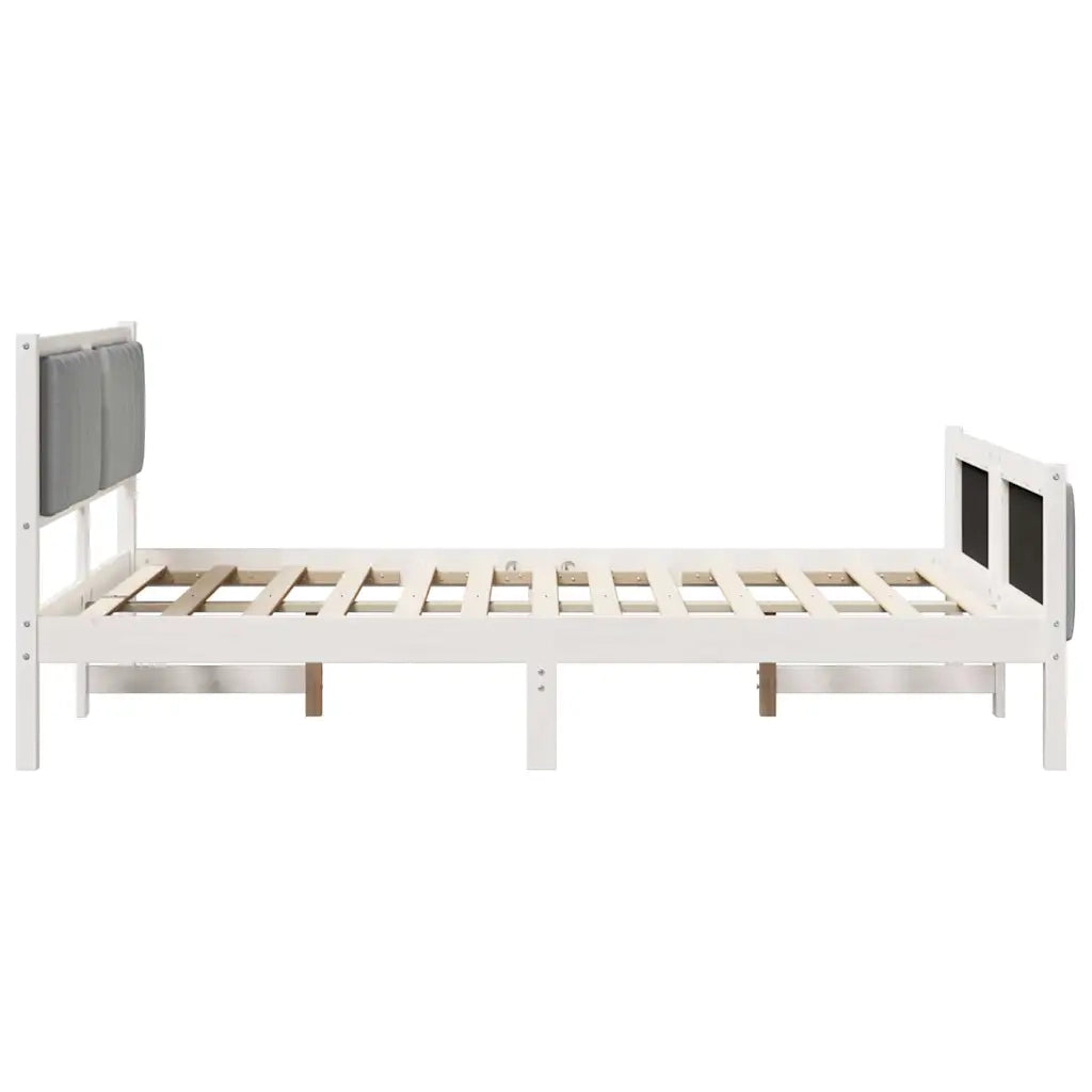 Struttura del Letto Bianco e grigio chiaro 135 x 190 cm 878483